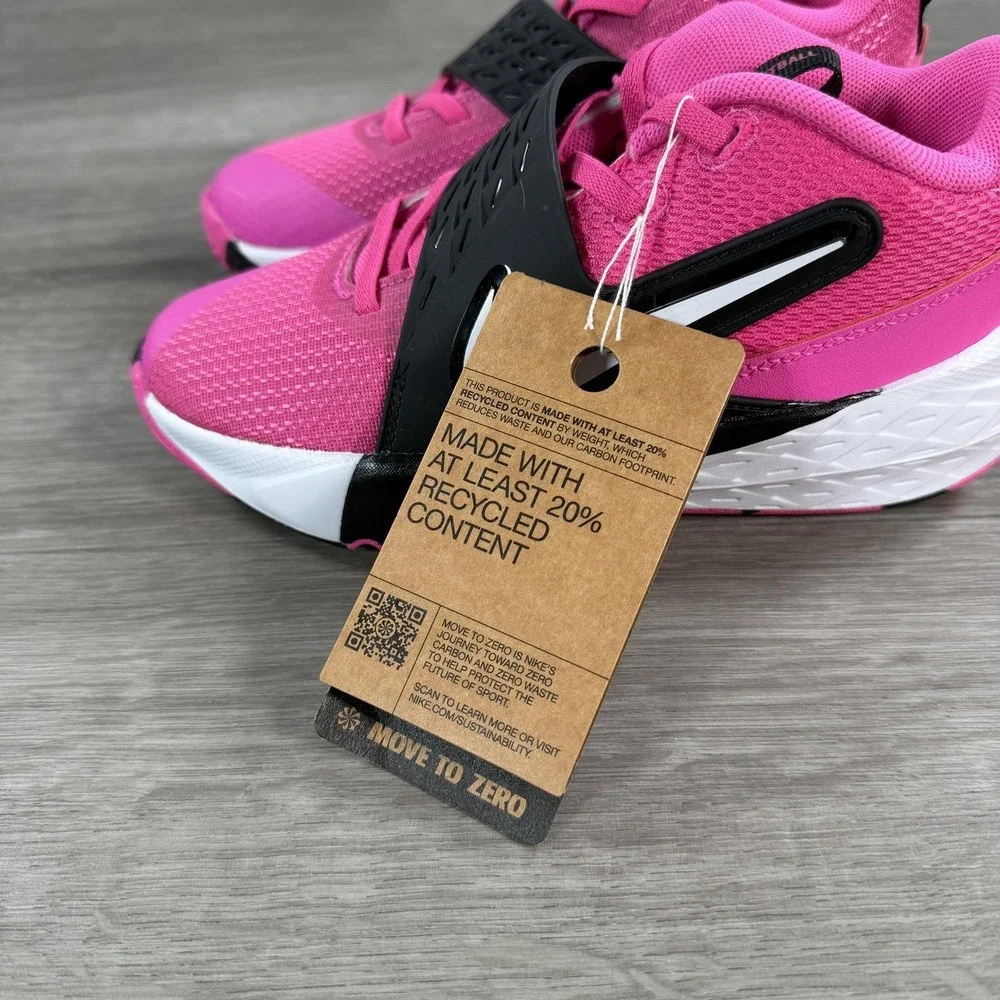 Nike Team Hustle D 12 Shoes Kids Size 1Y Pink Basketball Sneakers HF6280-600